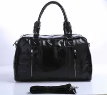 Newest Fashion High Quality Unisex Black JMD 100% Genuine Leather Travel Bag Handbag Tote Messenger Bag 7190A