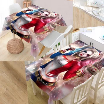 

Custom Harley Quinn Pattern Tablecloth Waterproof Oilproof Rectangular Home Wedding Tablecloth Textiles