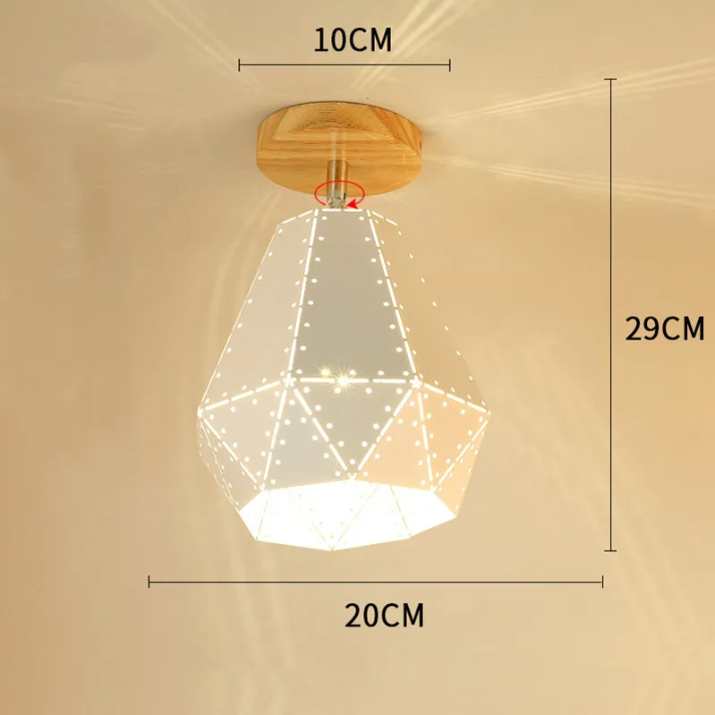 Современный светодиодный потолочный светильник в скандинавском стиле, подвесной светильник, деревянный потолочный светильник для гостиной, фойе, лофт, коридор, крыльцо, домашние фонари - Цвет корпуса: C-White