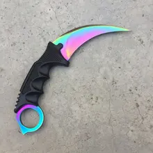 CS GO контр страйк черный нож Karambit шейный нож с оболочкой Тигр выцветание зуб настоящая игра нож с фабрики подарок