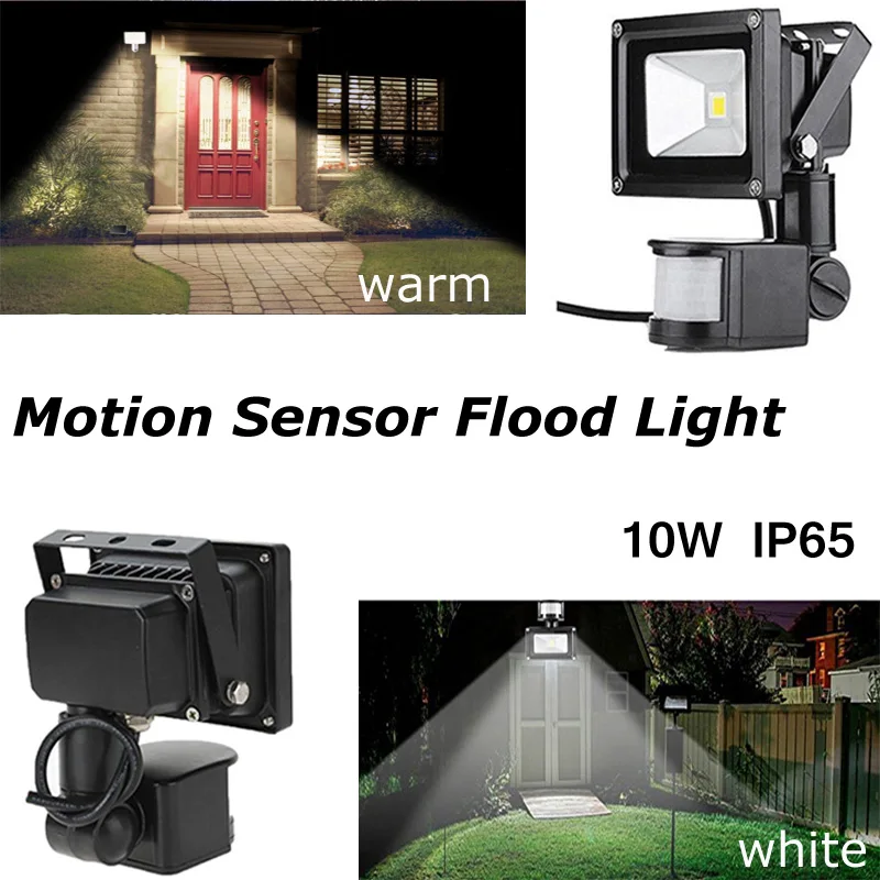 

10W PIR Motion Sensor Security Landscape Garden Waterproof Building LED Flood Light Safelight Floodlight Outdoor Spotlight