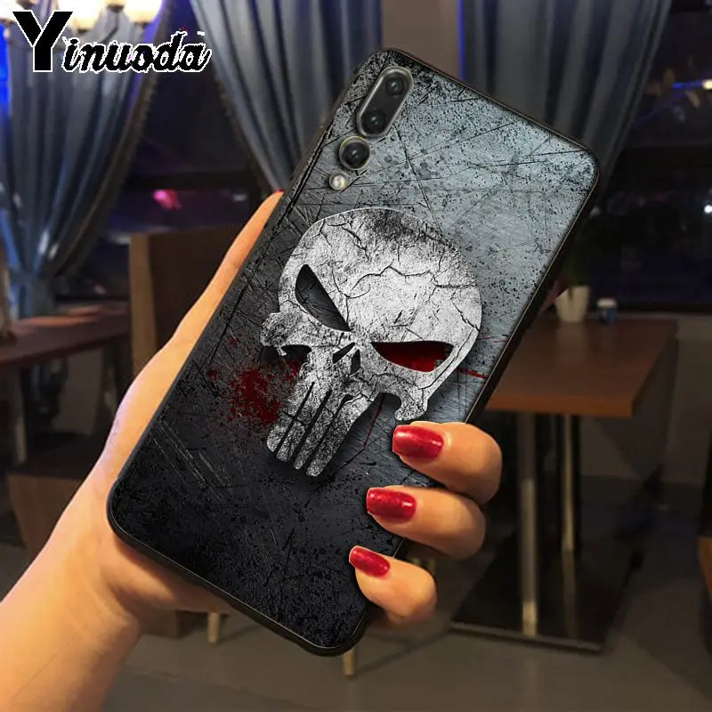 Yinuoda Каратель маска череп аксессуары для телефона чехол Huawei honor 8x 7a P20Lite P10 Plus Mate10Lite