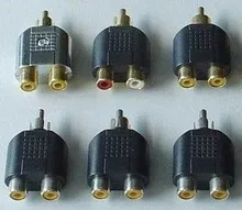 5pcs/lot lotus AV one point two 1-to-2 RCA one male to two female connectors RCA AV