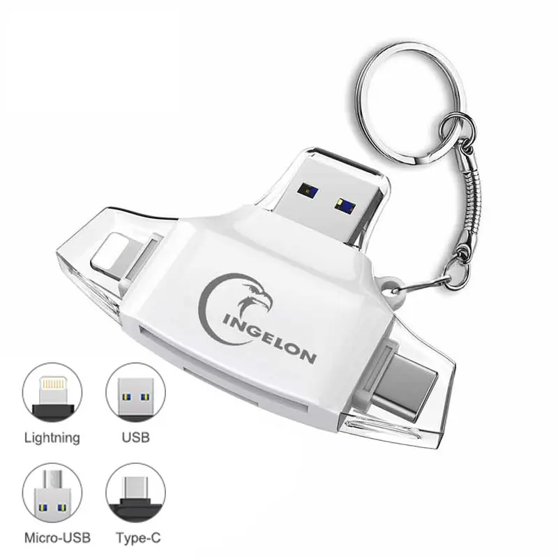 Картридер INGELON SD/Micro SD TF OTG адаптер для смарт карт памяти iPhone iPad MacBook air ноутбука