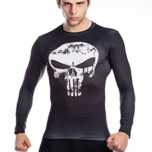 Красная Мужская компрессионная спортивная рубашка, Мужская футболка для фитнеса с длинным рукавом