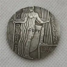 Tipo #2_1936 WW2 SEGUNDA GUERRA MUNDIAL Alemão medalha medalha de Jogos Olímpicos de Berlim COPIAR COIN