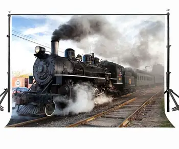 

7x5ft Backdrop Old Steam Train Backdrop Photography Background Studio Props