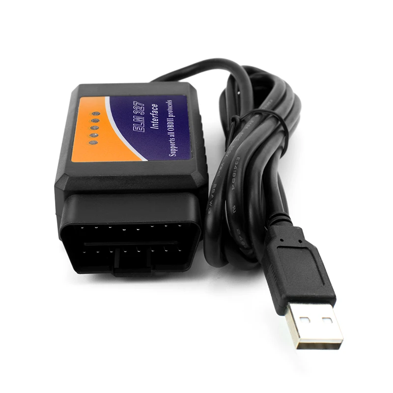 Высокое качество ELM327 USB пластик OBD2 Авто диагностический инструмент версия V1.5 ELM 327 USB интерфейс OBDII CAN-BUS сканер