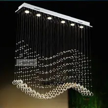 Free shipping Length 600mm, 800mm, 1000mm sea wave crystal pendant lights, bar lights with LED bulbs