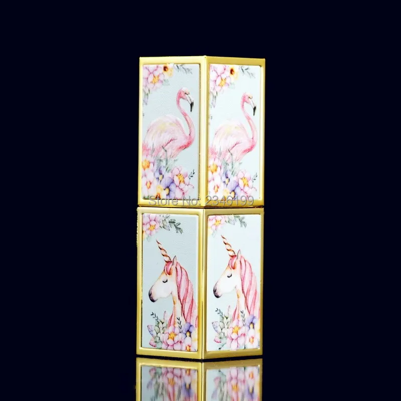 Пустая губная помада трубка 12,1 3D печать бальзам для губ трубка птица цветок выбивает контейнер для губной помады Фламинго Emboss Lipbalm упаковка 20 шт