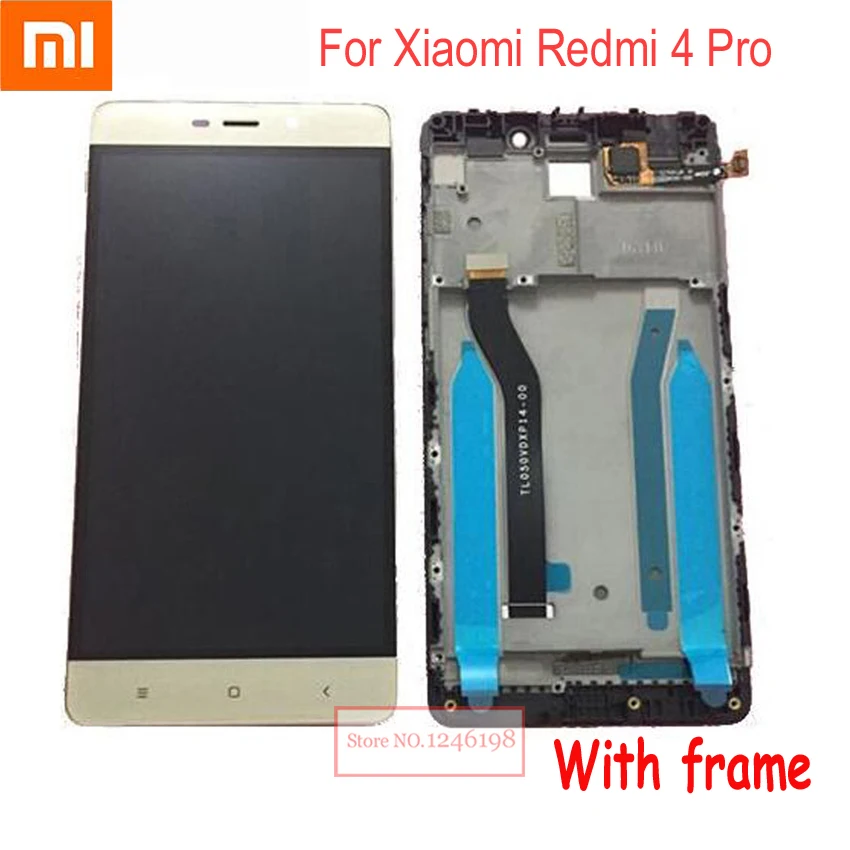 Skup Najlepiej działający oryginalny 10 punkt panel wyświetlacza dotykowego lcd ekran Digitizer zgromadzenia z ramą dla Xiaomi Redmi 4 Pro ROM 32G