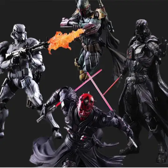 Star Wars Action Figure Play Arts Kai Boba Fett Darth Vader Stormtrooper Maul Model Toy PLAY ARTS Star Wars Playarts Doll