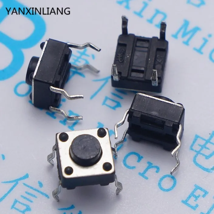 

100pcs 6*6*5mm Light touch switch DIP4 ON/OFF Touch button Touch micro switch 6*6*5 keys button DIP 4pin 6x6x5 High quality