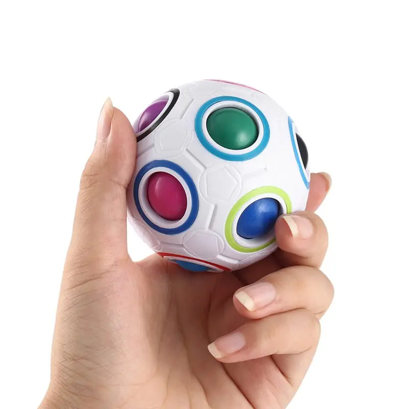 Spheric Ball Rainbow Magic Cube 3D Puzzle Twist Toy Brain Teaser Kids Gift Toy 
