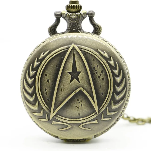Античная бронза карманные часы ожерелье длинная цепь кварцевые Подвеска для часов мужские часы Relogio De Bolso - Цвет: bonze