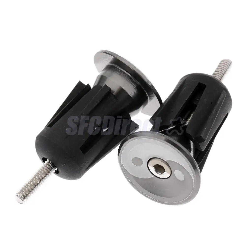 1 Pair Aluminum Alloy Bike Handlebar End Plugs Mountain Road Bicycle Cycling Handle Bar Grips Caps Stoppers 