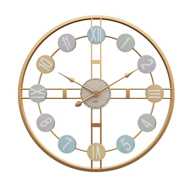  New 3D Hanging Clock 50cm Europe America Fashionable Style Iron Silent Wall Clock Absolutely Silent - 32975144542