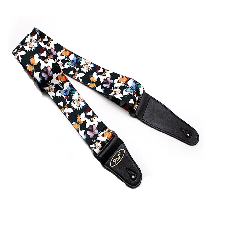 P&P Dacron Guitar Straps with Butterfly type printing Premium strap for