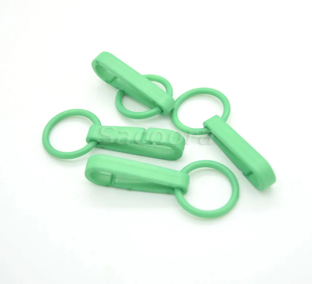 12 шт./лот красочные Прихватки для мангала молния Пластик пряжки карабином с уплотнительное кольцо используется для Занавески для душа - Цвет: Светло-зеленый
