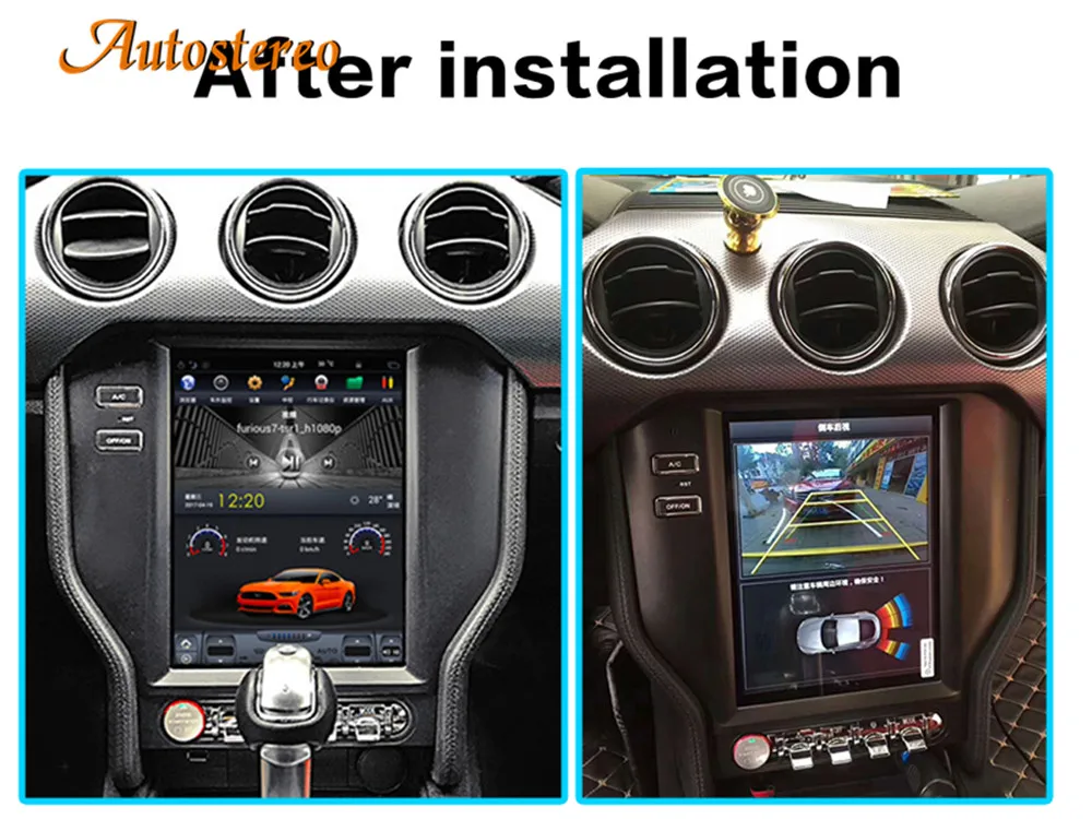 Sale Android 7 Tesla style Car GPS Navigation For Ford Mustang 2015+ stereo headunit multimedia radio tape recorder IPS No DVD player 1
