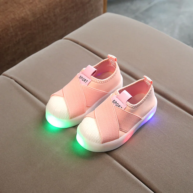 

KKABBYII Children's Sports Shoes LED Light Shiny Girl Shoes Boy Casual Flashing Light Toddler Baby Flat Shoes Kids