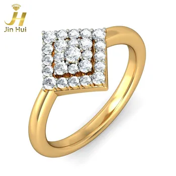 

Jinhui Unisex The Aahna Ring Solid 18K Yellow 750 Gold 0.468CT Natural Diamond Jewelry Free Engraving