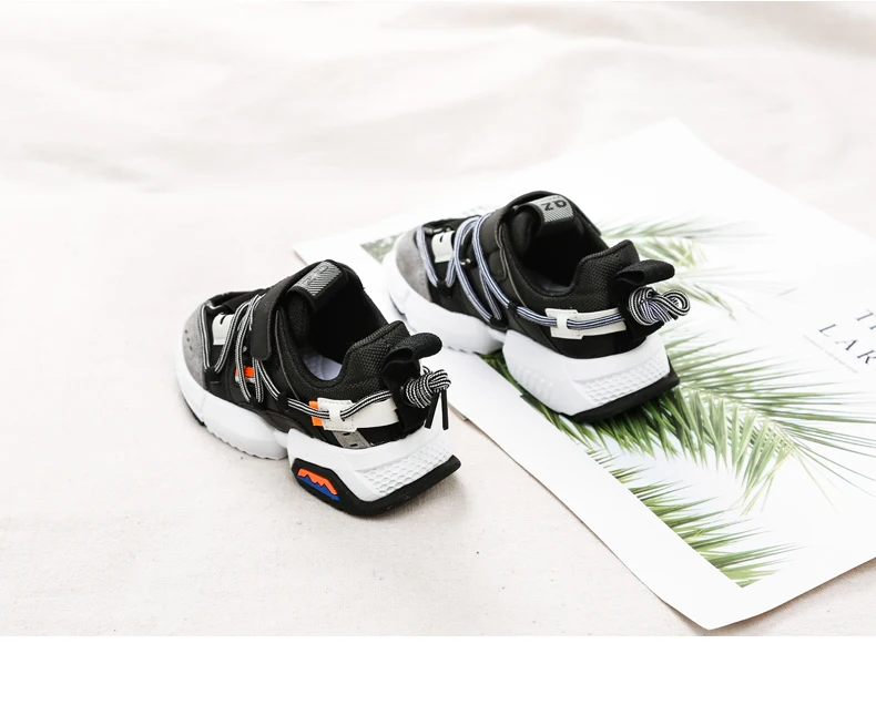 Осень г.; новые детские спортивные кроссовки; Детские сетчатые кроссовки на массивном каблуке; повседневные кроссовки для маленьких девочек; Черная Брендовая обувь для мальчиков; кроссовки