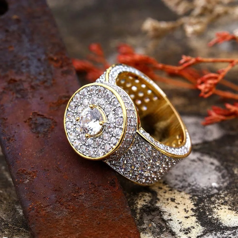 2021 Hip Hop Jewelry Mens Gold Rings Luxury Designer Iced