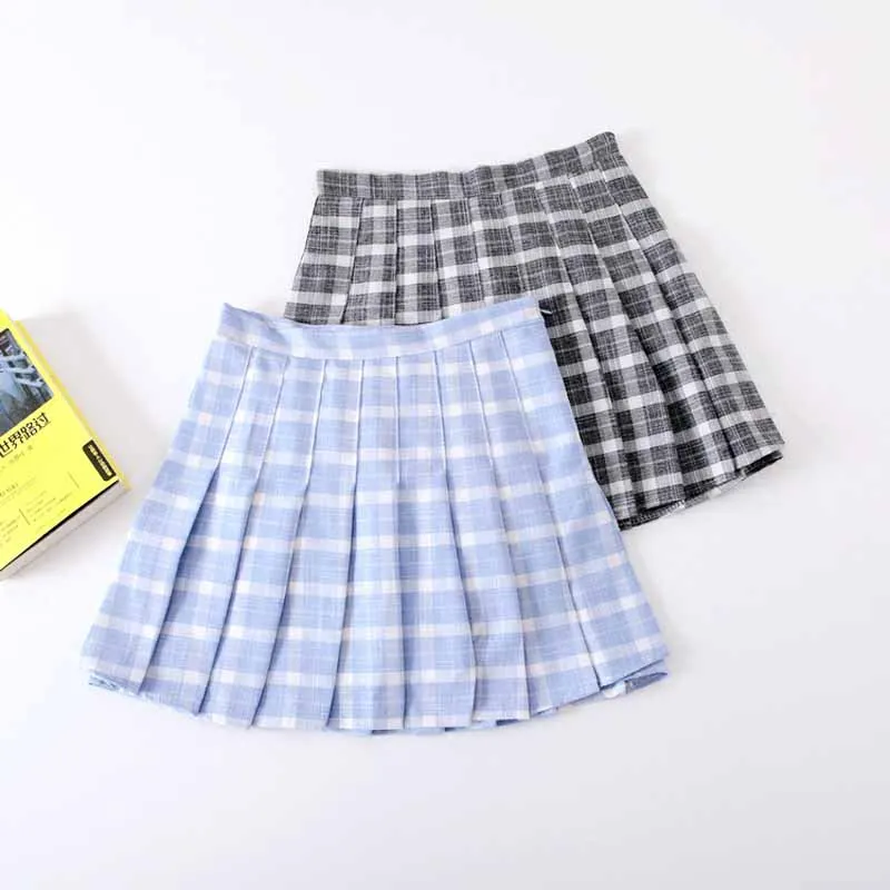 Новинка, женские юбки Харадзюку с высокой талией, милые мини юбки, Пастельная юбка в сетку, S-L для женщин#5116