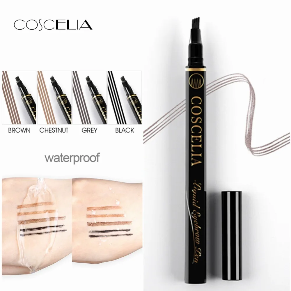 

COSCELIA 4 Colors Eyebrow Pencil Waterproof Long Lasting Four-Claw Eyebrow Pencil Make Up Tools Waterproof Not Blooming