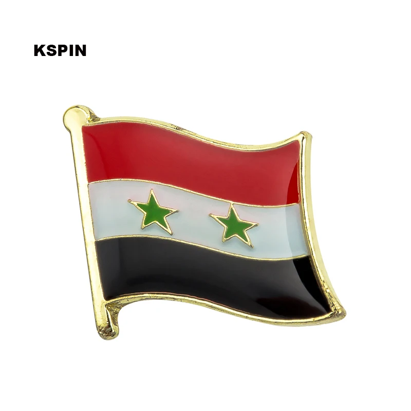 

Syria Flag Brooch Pins Metal Badges Military Decorative Buttons for Clothes KS-0196