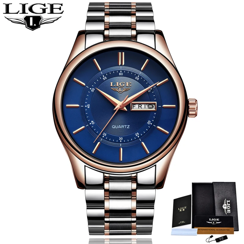 

LIGE Men Watches Luxury Top Brand Fashion Casual Business Quartz watch men Dress Military Army Wristwatches Relogio Masculino