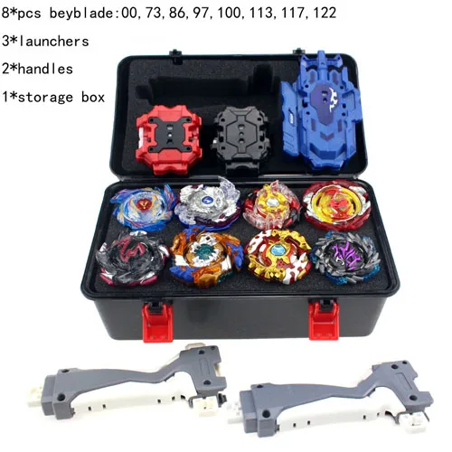 Beyblade Burst Bey Blade игрушка из металла Funsion Bayblade набор коробка для хранения с ручкой пусковая пластиковая коробка игрушки для детей - Цвет: Combination 8pcs - E