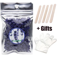 1 набор жемчужный твердый воск Лаванда 30 грамм пчелиный бесступенчатый воск с 5 шт деревянные восковые шпатели горячий воск бобы инструмент для удаления волос