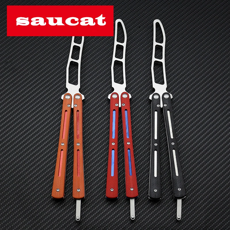 Preise Neue Lager Fließend Ausbildung Messer Schmetterling Klapp Messer Camping Huniting Wandern EDC Werkzeuge 440C Klinge G10 + Stahl Griff