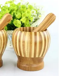 Экологичный бамбук ступка и пестик кухня dinnerwares нежный раствор кухонный приготовить инструменты morser