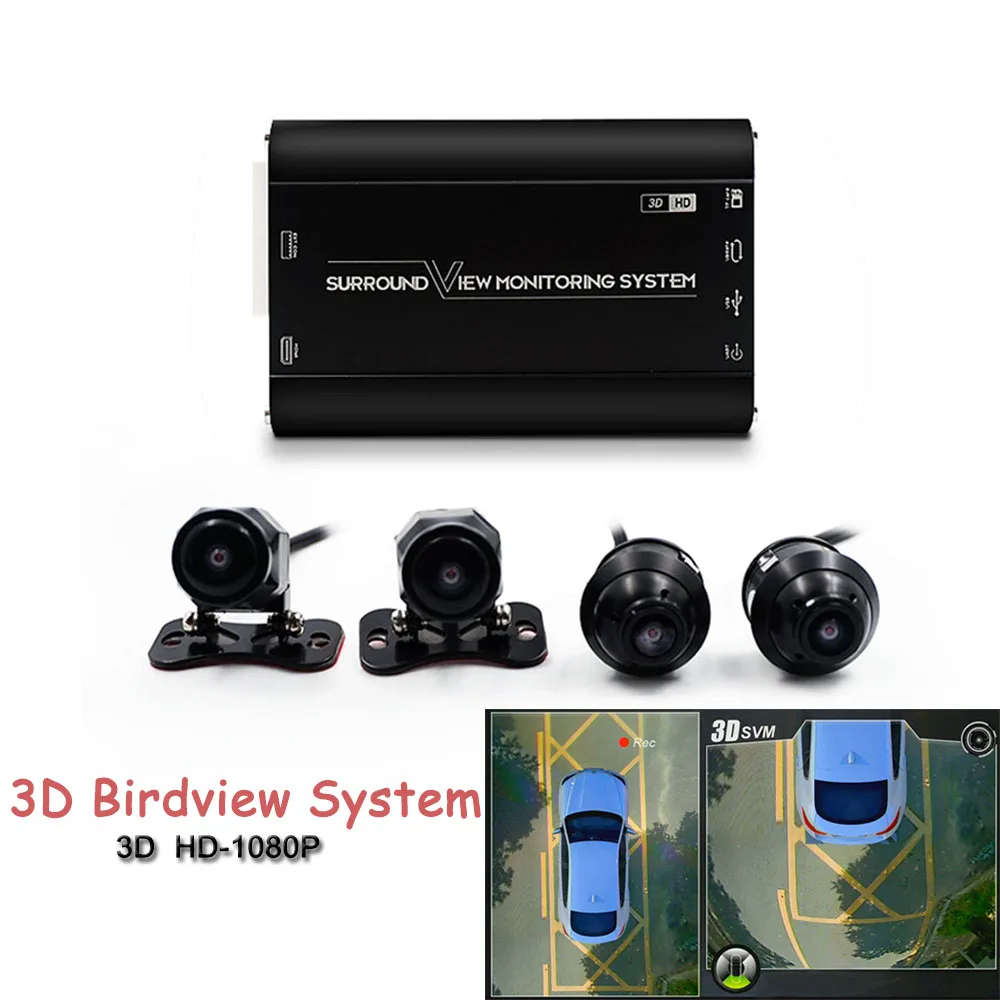 Автомобильный 360 бесшовный объемный цифровой видеорегистратор 3D 1080P DVR Dash Cam, камера заднего вида 32G HDMI 180 градусов