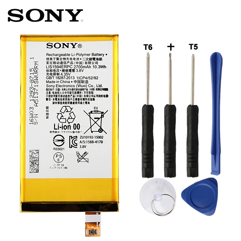 En Ligne Batterie de remplacement d origine Sony pour SONY Xperia Z5C Z5 mini E5823 z5 compact LIS1594ERPC batterie de téléphone d origine 2700mAh