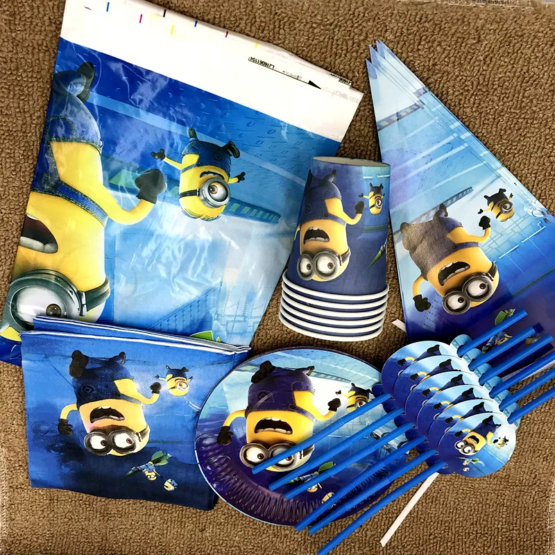 52pcs/lot Minnions plates cups birthday party supplies Minions design