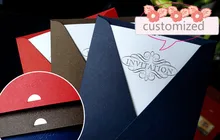 50pcs/lot High quantity customized business invitation card Red/coffer grey/Dark blue party/The opening ceremony/Cocktail party