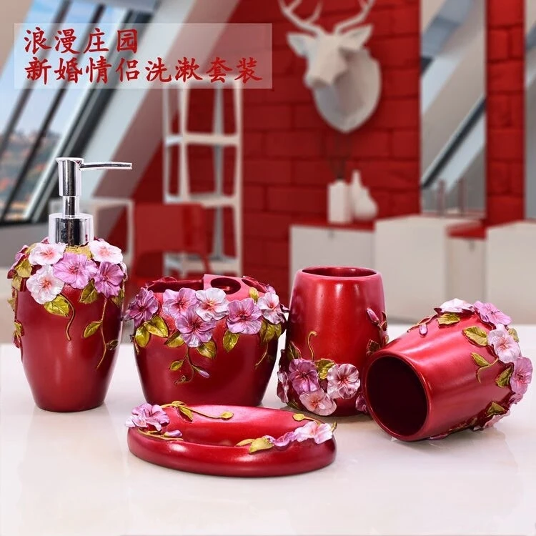

Bridal suite bathroom Wujiantao Continental resin wash kit toothbrush holder toiletries gift Lotion bottle soap box toothpaste