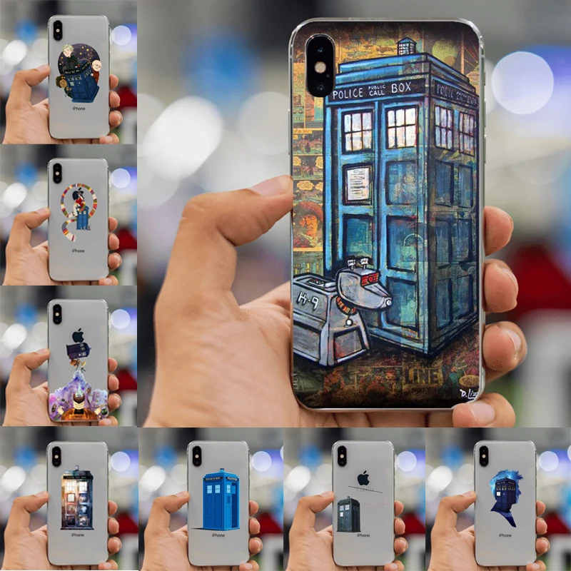 Tardis Box Doctor Who черный мягкий силиконовый чехол для iphone XS Max 8 7 6 6s plus XR 10 5 5S SE X чехлы