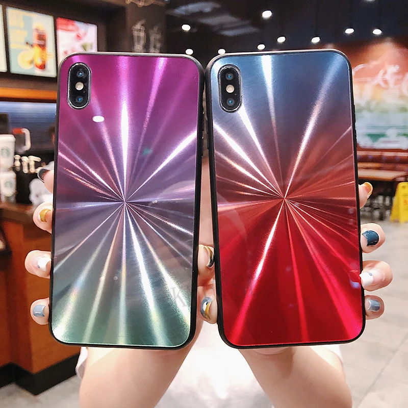 

Luxury Case For iPhone 7 8 XS Max Case 3D Gradient Bling Glossy CD Mirror Back Cover For iPhone 6 6S 7 8 Plus X XR Phone Cases