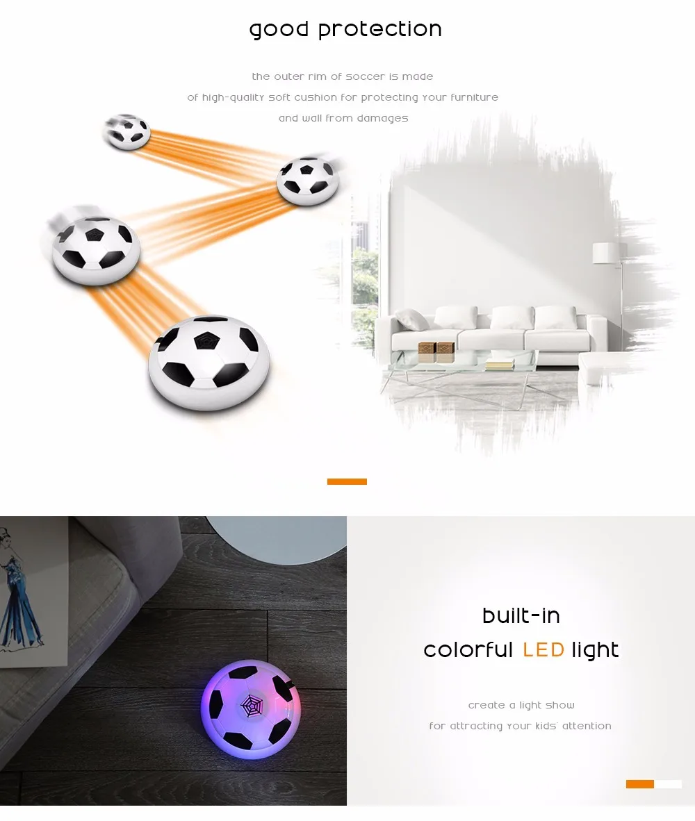 Hover Ball LED Light Flashing Arrival Air Power Soccer Ball (