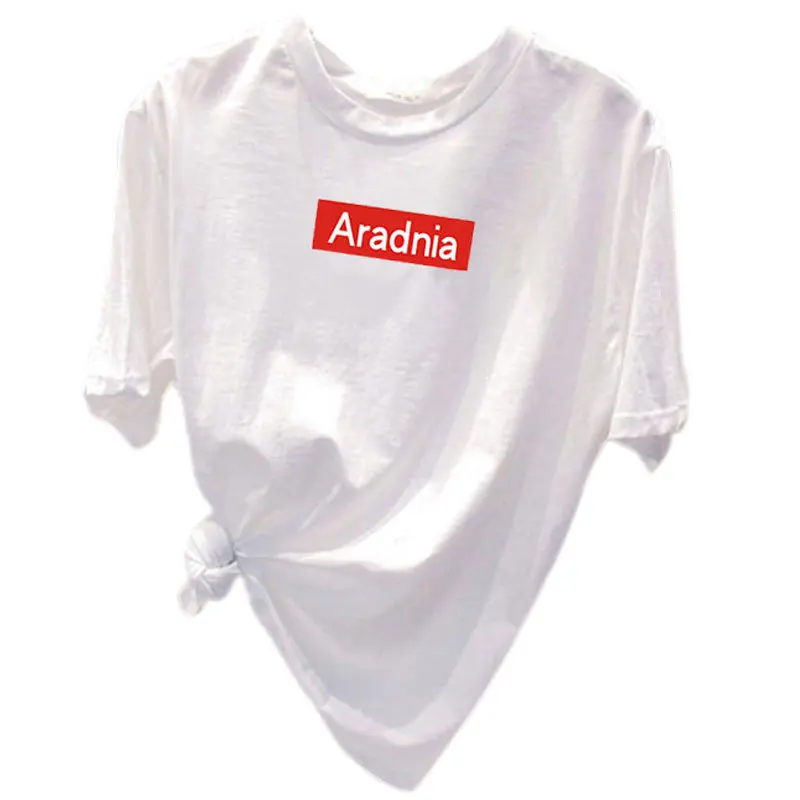 

2019 New Summer fashionable personality Woman double-wear White short sleeve T-shirt