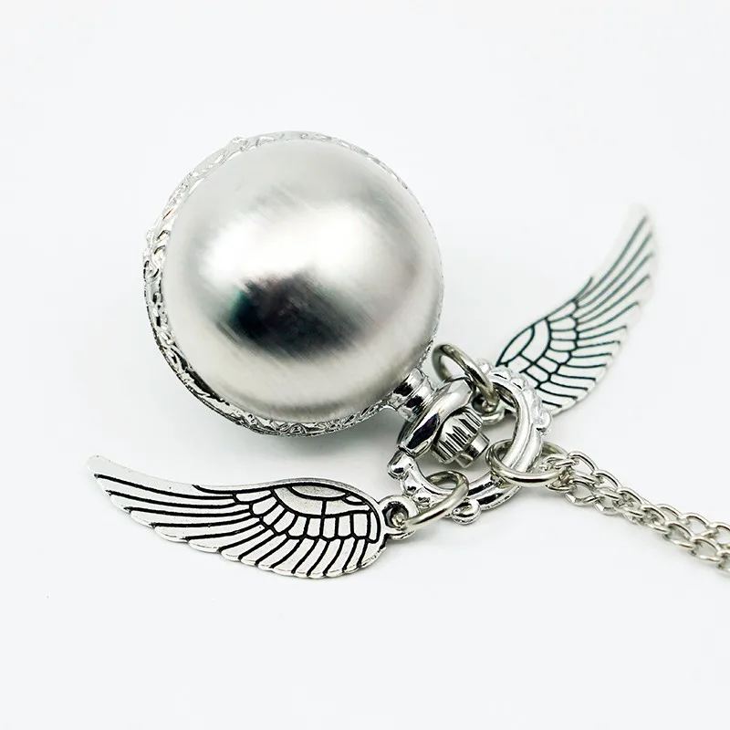 Модные серебряные милые стимпанк снитч шар кварцевые карманные часы с подвеской ожерелье цепочка для детей лучший рождественский подарок