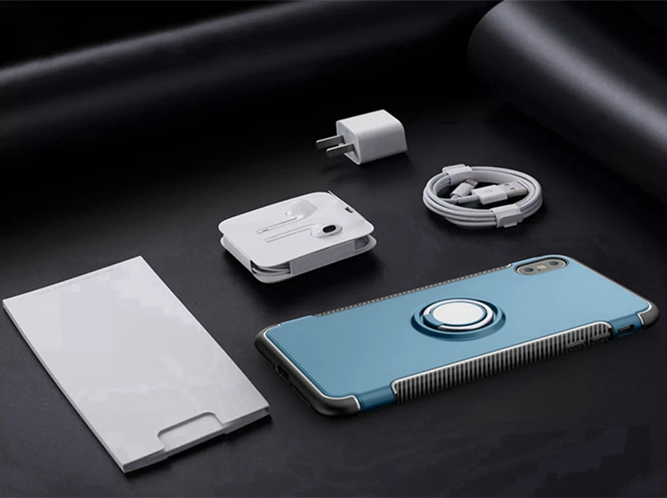 Magnetic Car Holder Phone Case for iPhone 8 plus Cover Finger Ring Stand Coque for iPhone XR XS Max X 6 7 plus Full Protect Case (2)