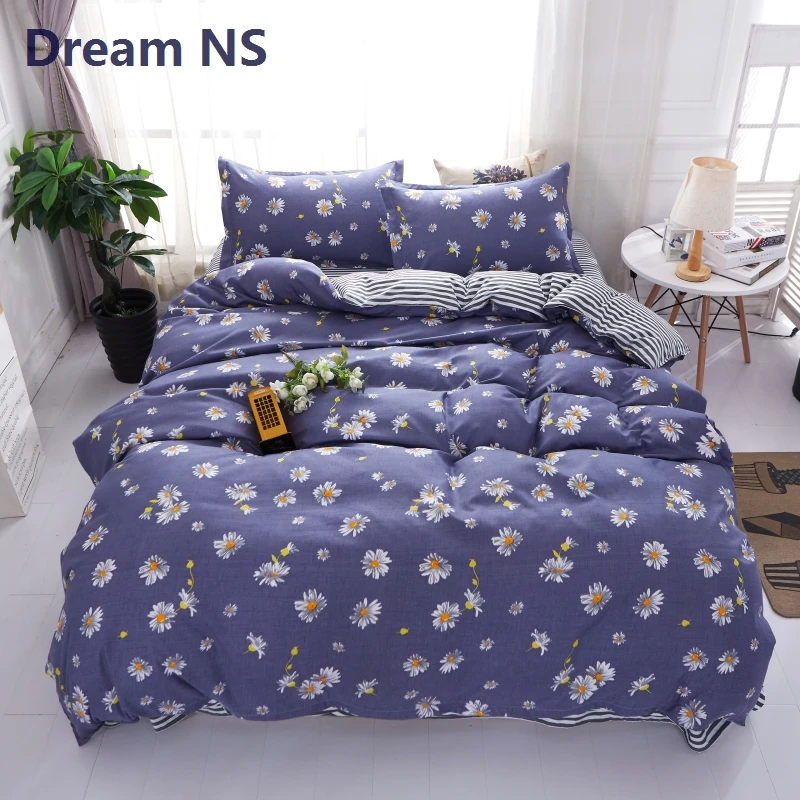 AHSNME Daisy Quilt Cover Sets Elegant Floral Bedding Set Soft Fabric