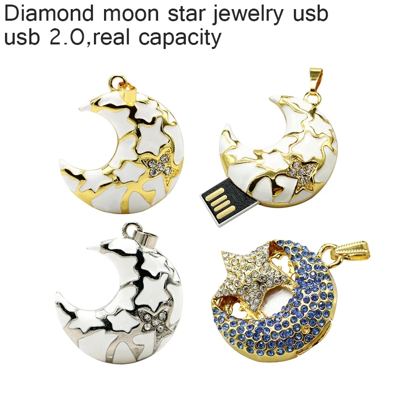 Crystal USB Flash Drive Thumb Stick Disk 4GB 8GB 16GB 32GB 64GB Jewelry Necklace Diamond Moon Star Pen Storage | Компьютеры и офис