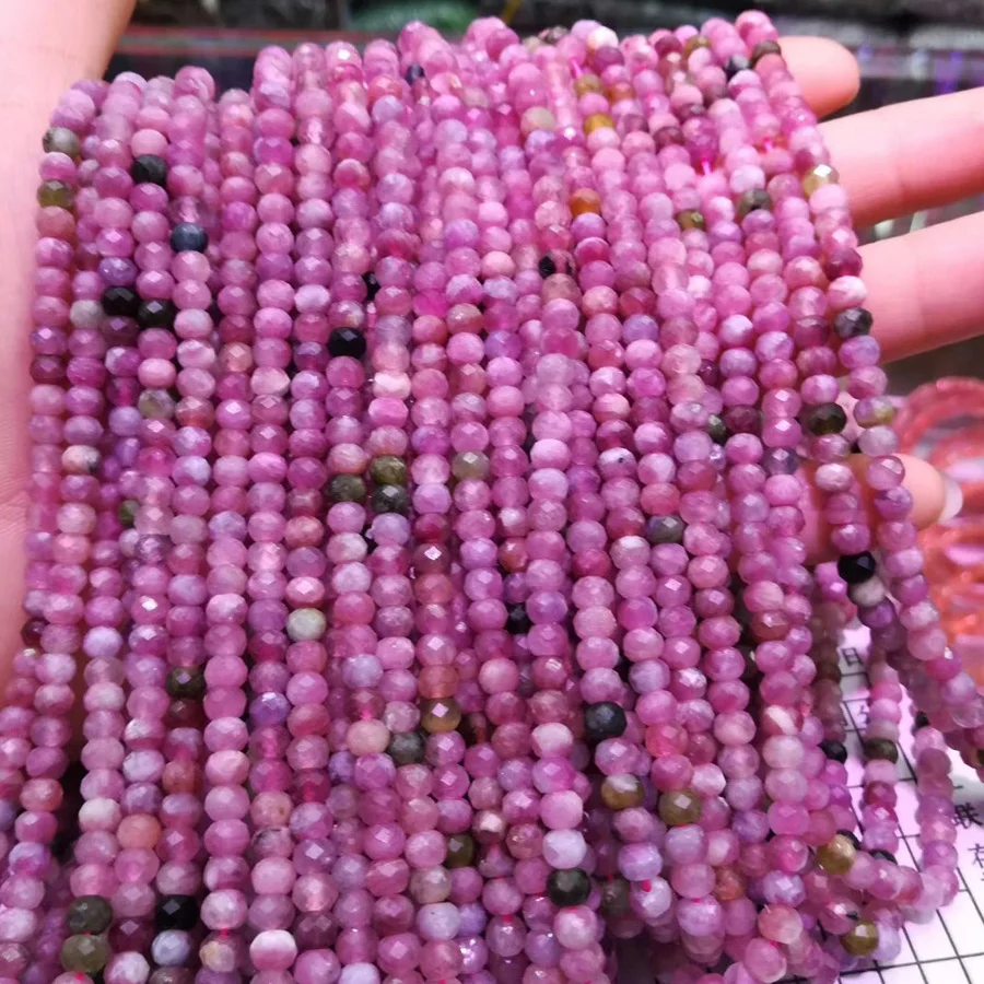 

mixed rondelle tourmaline stone beads natural gemstone beads DIY spacer beads for jewelry making strand 15" wholesale !